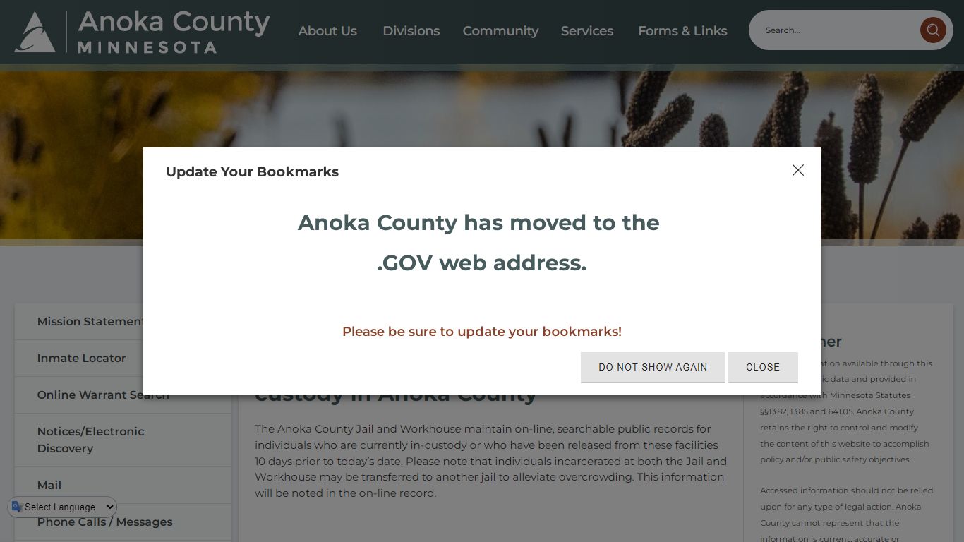 Inmate Locator - Search for a person in custody in Anoka County